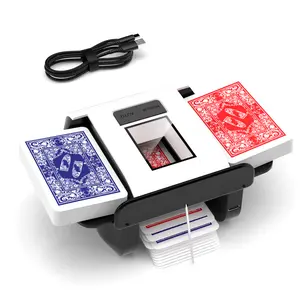 Rechargeable Automatic Card Shuffler for 1-2 Decks, Electric Playing Cards Shuffler Machine with Auto & Manual Modes – Ideal for UNO, Poker, Mahjong, Bridge, Spades, Rummy, Casino & More