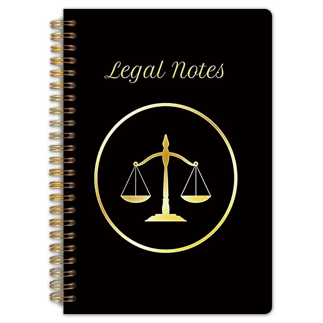 1pc  A legal notebook, measuring 5.5 x 8.3 inches, with the theme of scale, a spiral-bound notebook, suitable for law students, as a gift or for case study diaries, office planning notebook