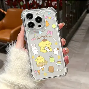 Luxury New Fashion Pom Pom Purin Cute Phone Case Suitable for iPhone 17 16e 16 15 14 13 12 11 Mini Pro Max Air X XR XSMAX 8 7 Plus Anti Fall Transparent Soft Back Cover