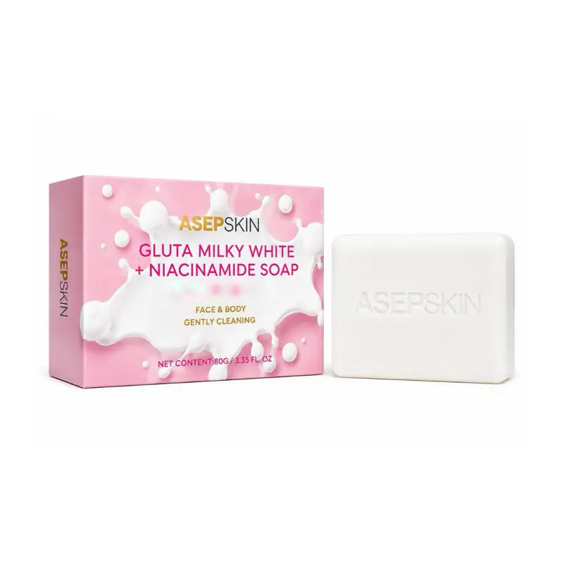ASEP SKIN Gluta Milky + Niacinamide Face & Body Soap, 80g