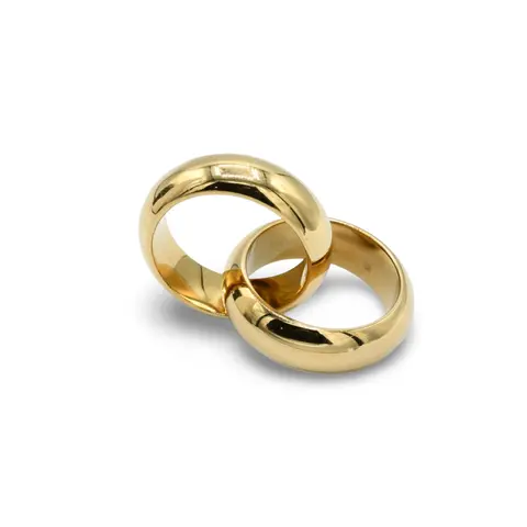 Double Ring - Elegant Gold-Tone Double Band Ring