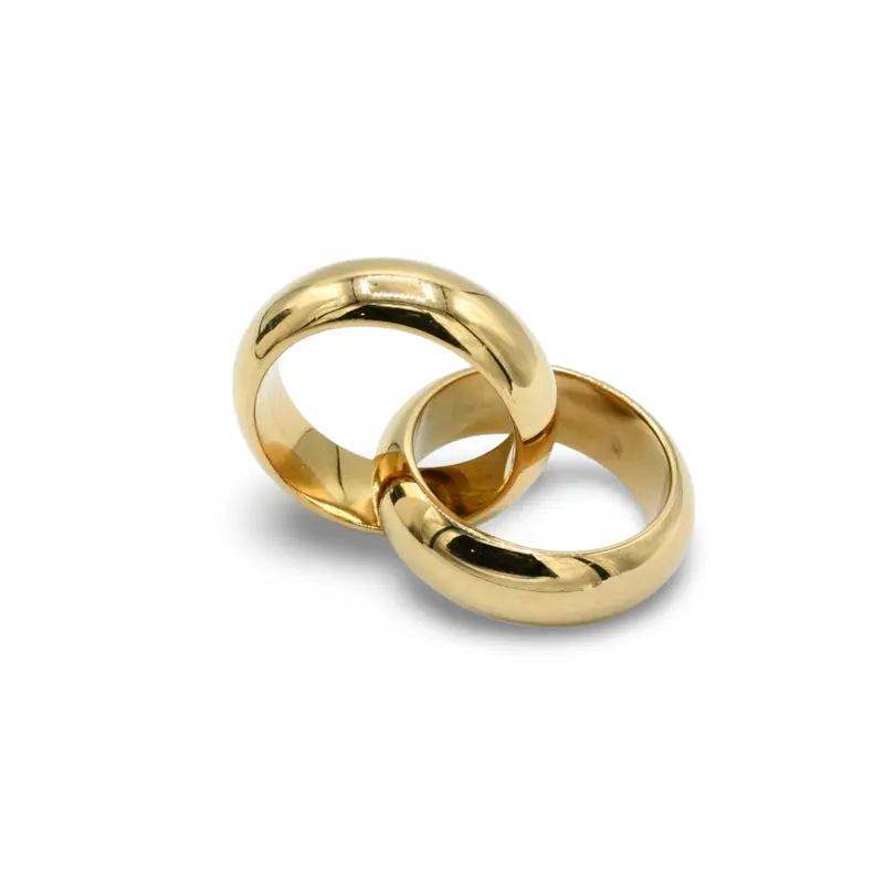 Double Ring - Elegant Gold-Tone Double Band Ring