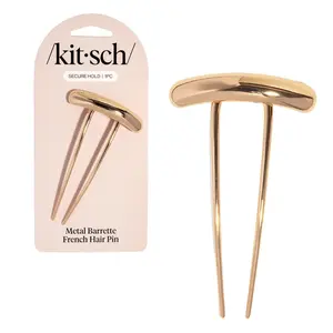 Kitsch Gold Metal Barrette French Hair Pin - Mini