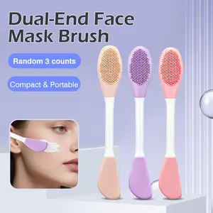 3 Counts double-ended color facial mask brushes, reusable and easy to clean skincare tool