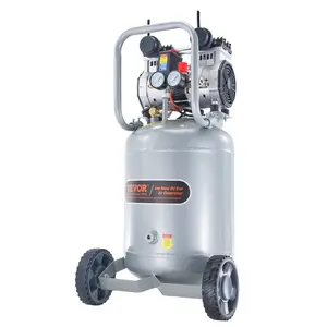 VEVOR 13 Gallon Air Compressor,  2HP 4.6 SCFM@90PSI Oil Free Air Compressor Tank, 66dB Ultra-Quiet Compressor for Tire Inflation, Auto Repair, Woodwork Nailing, Spray Painting (125PSI Max Pressure)