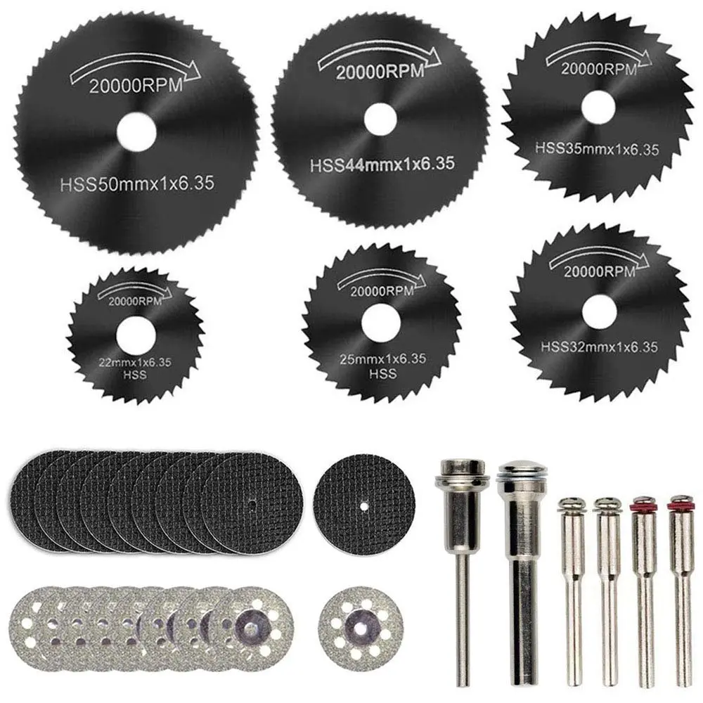 32 Piece Rotary Cutting Wheel Tool Set for Dremel Rotary Tools,High-Speed Steel,Diamond,Resin Cutoff Wheels,Ideal for Wood,Glass,Plastic,Stone,Metal Cutting & Trimming,Hand Tools Kits,Summervibes