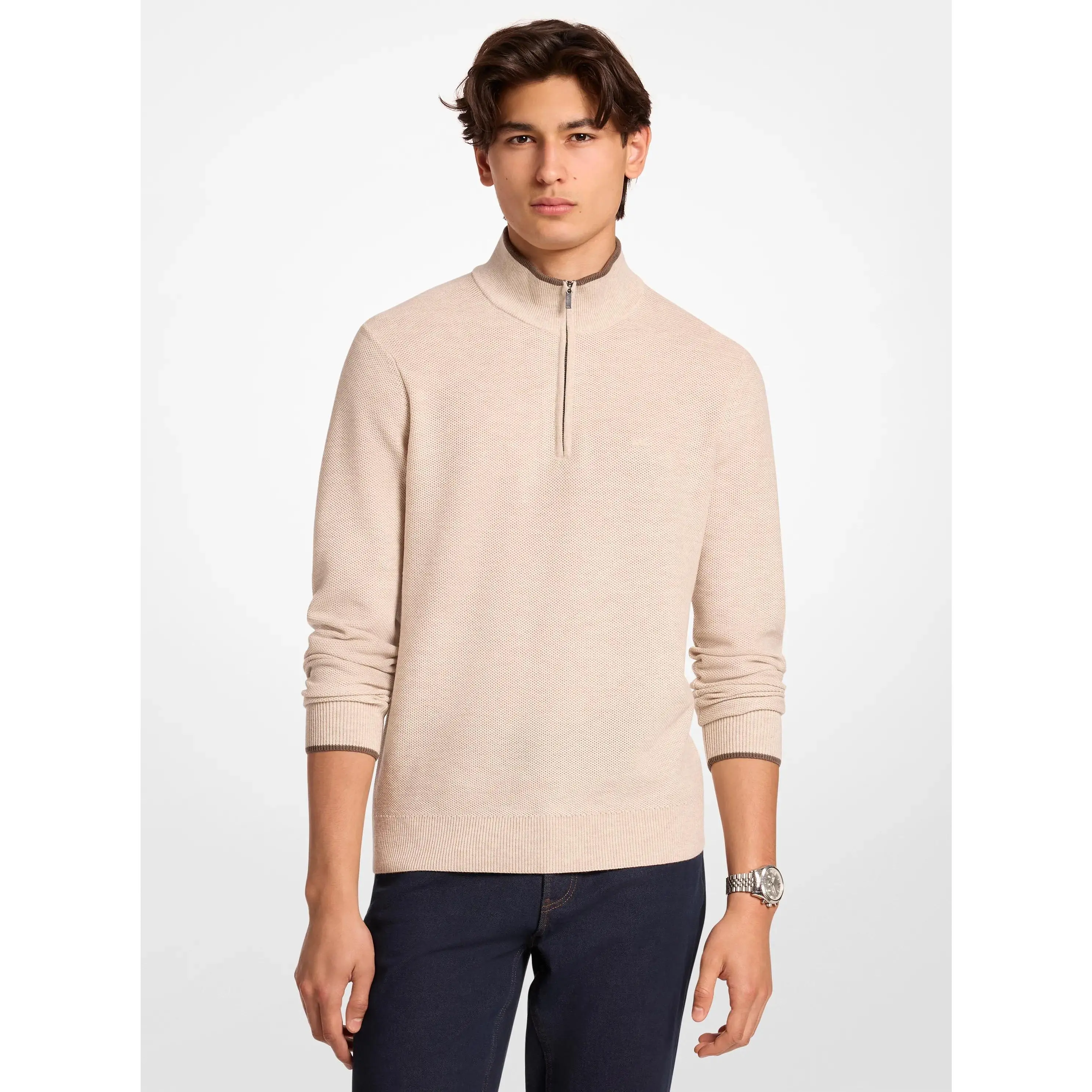 Wool Blend Quarter-Zip Sweater