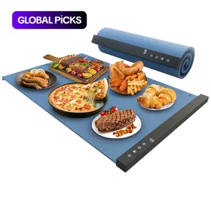 1 PCS Blue Green Silicone Electric Heating Tray, Kitchen Appliances, Foldable Food Warmer with Adjustable Temperature & Timer, Ideal for Parties & Home Gatherings #GLOBAL PICKS