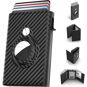 Smart Wallet for Men, Leather Wallet, Pop Up Card Case, Portable Wallet Card Holder, Slim,Minimalist Wallet-9-14 Card Capacity | ID Window | Cash Slot