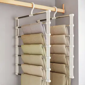 Space Saving Closet Organizer, 1/2 Counts Durable Compact Fabric Clothes Hanger, Clothes Folding Storage Hanger for Pants, Scarves & Jeans, Towel, Multifunctional Hanger, Heavy Duty Hangers, Clothes Hanger Organizers