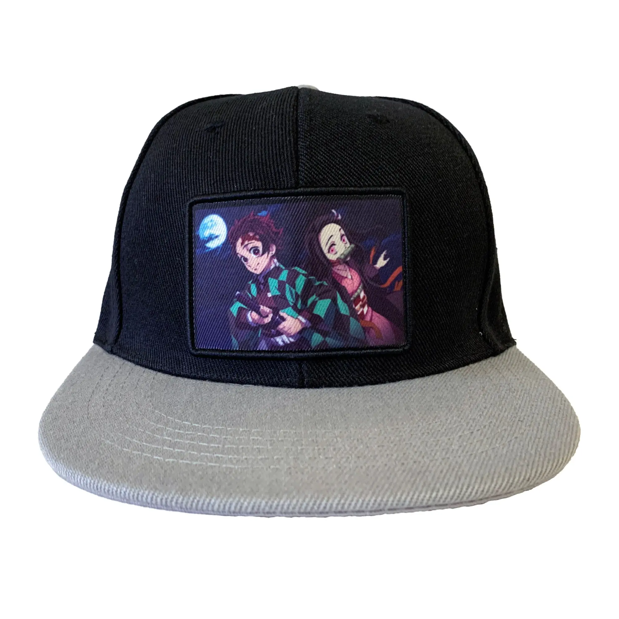 Demon Slayer Graphic Hat, Authentic Snapback with Tanjiro & Nezuko Anime Art, Universal Adjustable Casual Cap for Female & Male Fans, Demon Slayer Graphic Hats