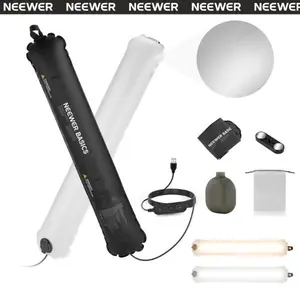NEEWER BASICS 10W Bi-Color Inflatable LED Light Wand, Portable Handheld Tube Light with 2700K–6500K, USB Powered Dimmable Fill Light for Photography, Video Recording, Camping, Vlogging