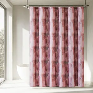 Lush Decor x Chuks Collins Gilded Spore Shower Curtain Rose Single 72x72 Dark Pink Purple Modern Elegance OEKO-TEX Certified Easy Installation