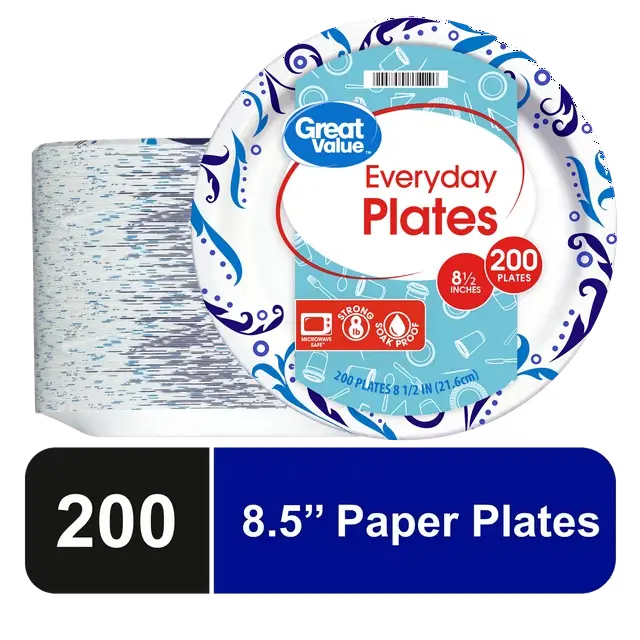 200 Count Everyday Disposable Paper Plates 8.5" 200 Count Everyday Disposable Paper Plates 8.5"