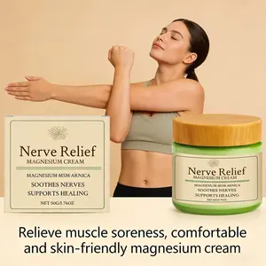 Nerve Relief Magnesium Body Cream, Moisturizing Hydrating Body Care Moisturizer for Muscle Pain Relief, Muscle Relaxation, Daily Skin Nourishment & Soothing Massage, 50g