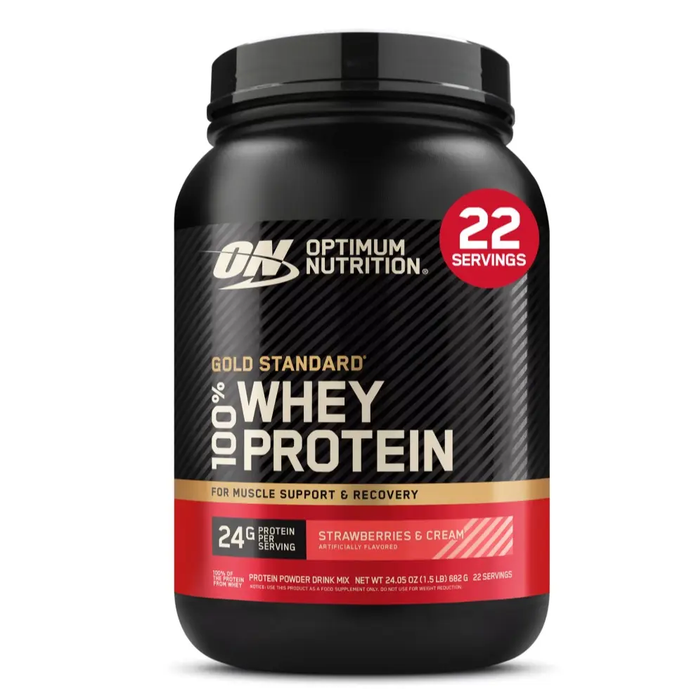 Optimum Nutrition, Gold Standard 100% Whey Protein Powder, Strawberries & Cream, 22 Servings