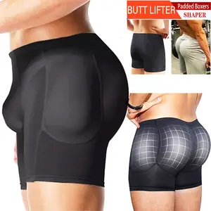 CATTIBOR Men Boxer Shorts Brief,Men Padded Underwear Hips Enhancer Shaper Booty Butt Lift Panties,Men Underwear With Removable Padded