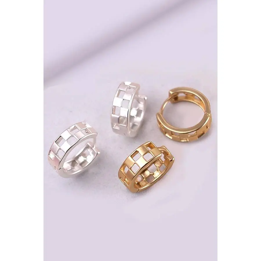Checkered Heart Earrings