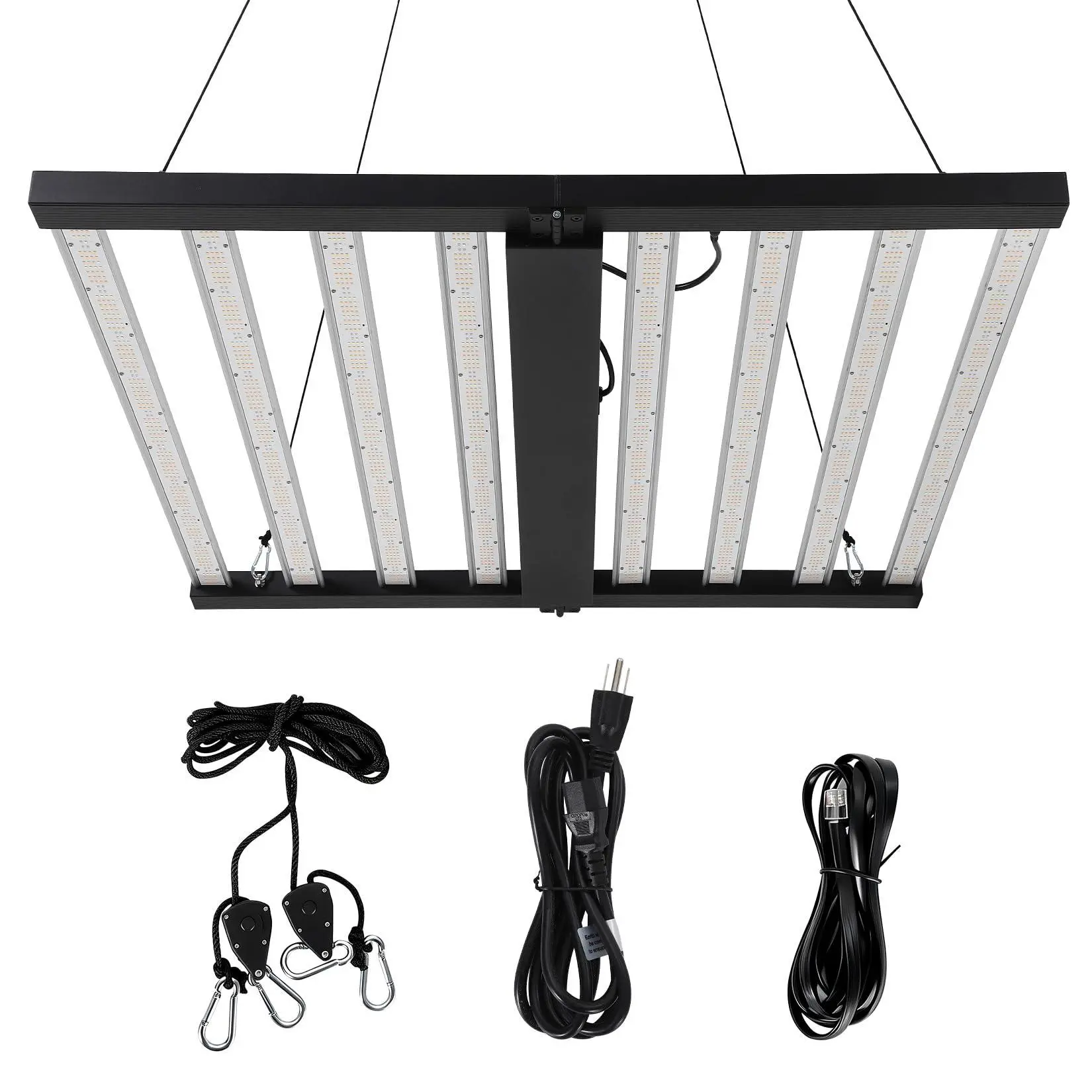 600W 8-Bar Dimmable Full Spectrum LED Grow Light - Ready-to-Use, 3-Size High-Efficiency, Foldable Design, 4x4Ft Coverage, 120V Commercial Lamp with LED Diodes for Indoor Gardens & Vertical Farming