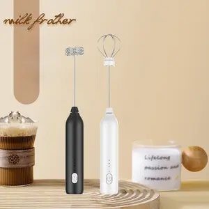 USB Rechargeable Handheld Electric Milk Frother, 3 Speeds Adjustable Foam Maker Blender, Household Kitchen Appliances for Coffee, Matcha, Latte, Cappuccino
