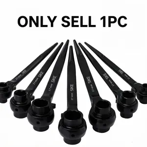 Ratchet Podger Spanner Wrench Quick Release Podger Bar Black Double Ended Socket Ratcheting Podger Scaffold Spud Wrench Adjustable Ratchet Wrench