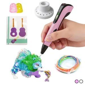 P1 3D Printing Pen with Display - Includes 3D Pen,3 Starter Colors of PLA Filament,Stencil Book + Project Guide,and Power adapter for Kids,Easy to Use,Educational STEM Toy for Boys & Girls Ages 6+