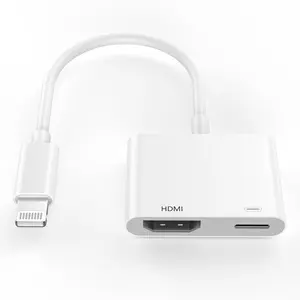 Aston Digital MFi Certified Lightning to HDMI Adapter 4K Sync for iPhone 14 13 12 11 XS XR X 8 to TV HDTV Projector Plug and Play Alloy Connector Mirroring Aluminium