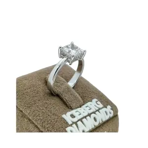 2 Carat Princess Cut Diamond Engagement Ring, Hidden Halo Solitaire