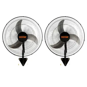 VEVOR Wall Mount Fan, 2 PCS 18 inch Oscillating, 3-speed High Velocity Max. 4000 CFM Industrial Wall Fan for Indoor, Commercial, Residential, Warehouse, Greenhouse, Workshop, Basement, Garage,Black
