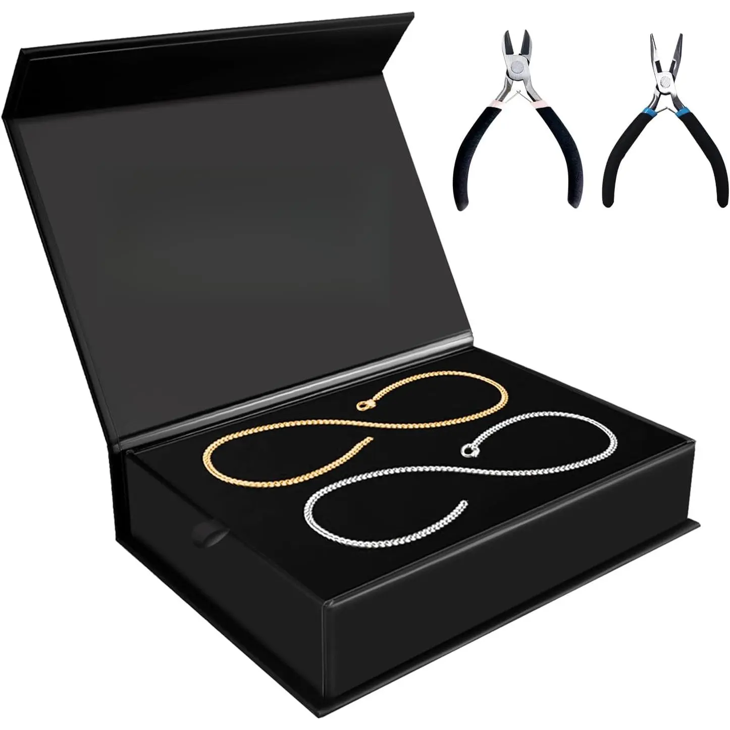 Permanent Bracelet DIY Kit for Couples - Unisex Pair Set with Sterling Silver, Gold-Plated Chains, Modern Infinity Jewelry, Anniversary Gift