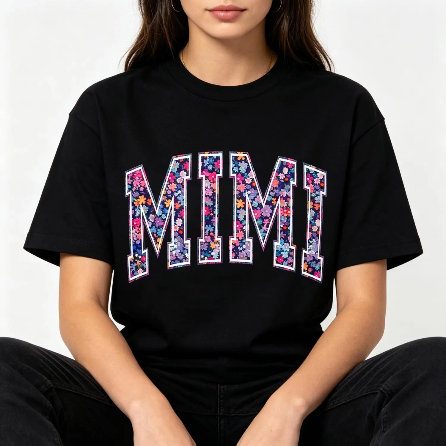 MIMI Floral Letter Tee Must-Have for Proud Mimis Show Love to Your Favorite Mimi with This Floral Tee Floral MIMI Letter Top