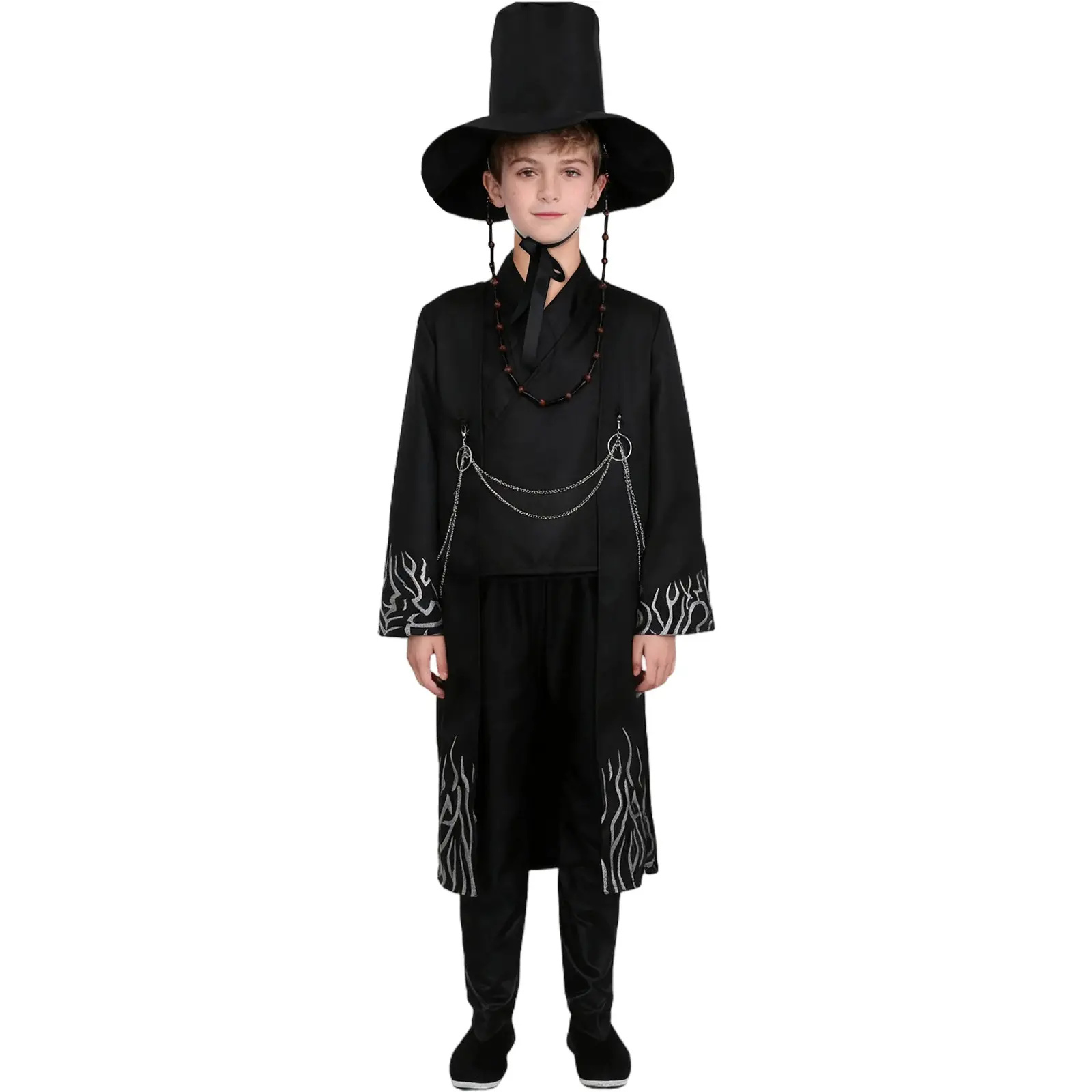 Men's Korean Style Suit Set, Fitted Blazer and Pants with Metallic Trim in Breathable Stretch Fabric for Aesthetic Cosplay & Stage Costume, Clothes