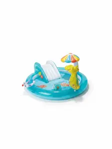 Inflatable Kids Splash Pad Pool with Slide & Sprinkler bar