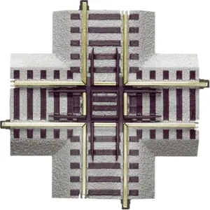 212 MAIN 90-Deg Crossover Train, Molded Roadbed, Realistic Appearance, Simple Setup