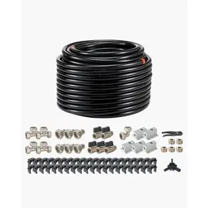VEVOR Air Compressor Line Kit, 200FTx 3/4, HDPE-Aluminum Compressed Air Piping System, Leak-Proof Easy-to-Install, Compressed Air Line Tubing Kit for Garages Workshops, Black