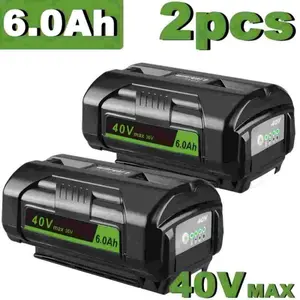 2Pack OP4040 6.0Ah 40V Lithium Replacement for Ryobi 40 Volt Battery OP40401 OP40602 OP4026 OP40501 OP40261 Compatible with Ryobi Battery 40V Cordless Power Tools