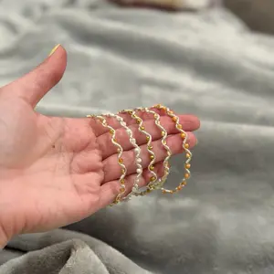 Handmade Wire Wrapped Bracelet | Tarnish Resistant | Boho Bead Stacking Bracelet