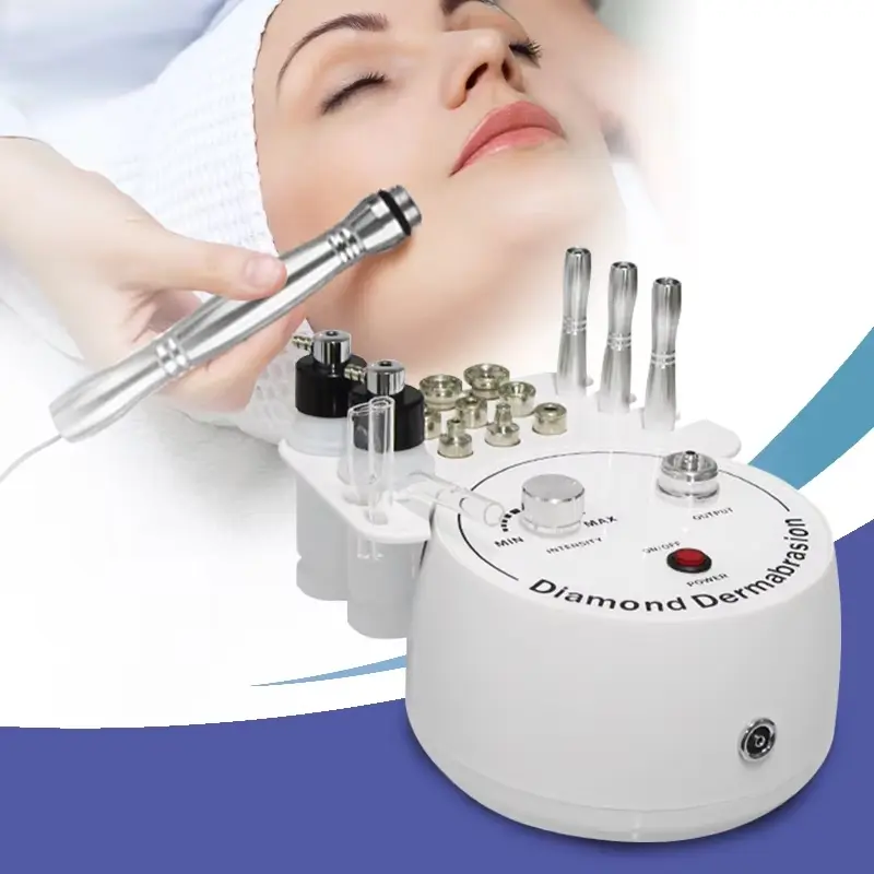 Professional Diamond Microdermabrasion Machine with Water Spray, 65-68 Cm Hg Suction Power, Exfoliating Blackheads Acne Treatment Skin Care Tool