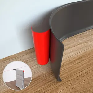 Flexible Baseboard Molding Trim, 4 Inch x 20  Peel and Stick Vinyl Wall Base Cove Base, Self-Adhesive Rubber Wall Base Moulding Trim(S100,Black)