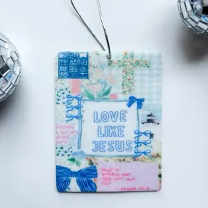 Love Like Jesus Car Air Freshener with Inspirational Design