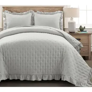 Lush Decor Reyna Ruffle Reversible Quilt 3Pc Se t King