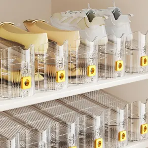 10PCS Double Layer Shoe Slot Organizers Racks, Adjustable Shoe Stackers that Save 50% Closet Space, Perfect for Sneakers Heels Slippers Storage and Display