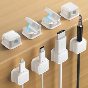 6-Pack Cable Management Kit - Self-Adhesive Cord Holder, Multi-Functional Desktop Data Cable Storage Box for Home Office (Summer Gift Idea)