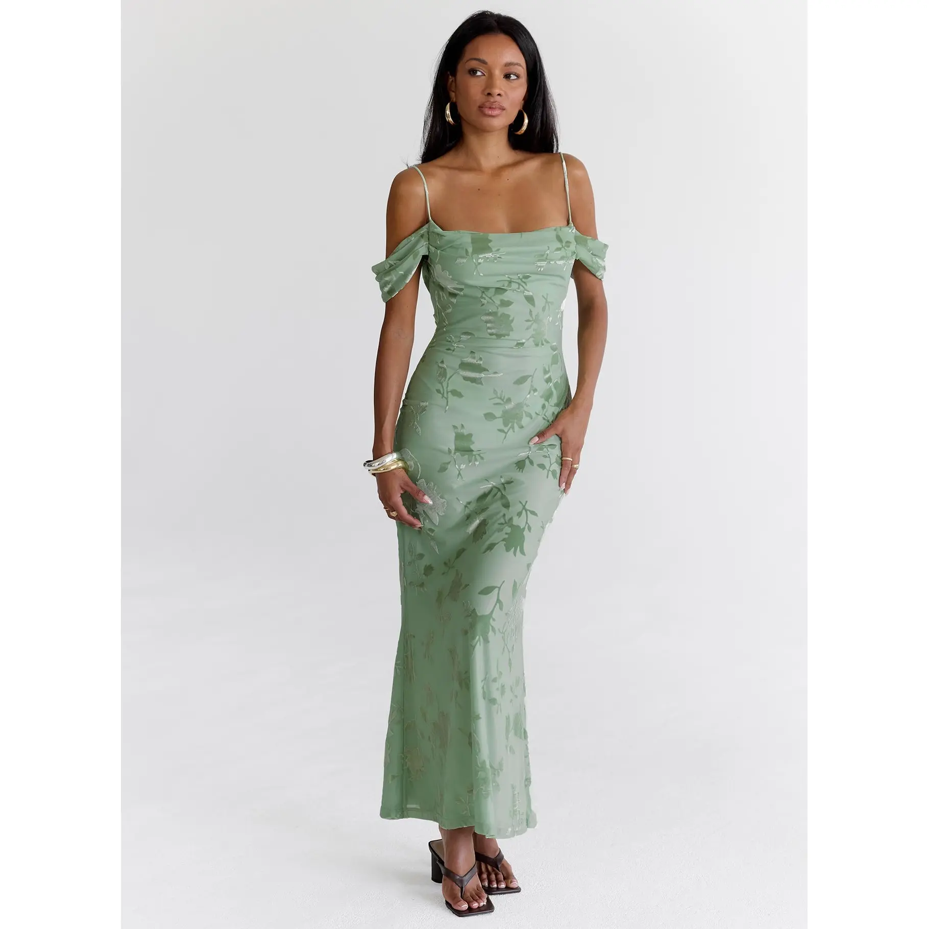 Green Gables Burnout Maxi Dress Sage