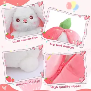 Adorable Strawberry Bunny Plush| Kawaii Soft Stuffed Animal, Perfect Birthday Gift for Girls, Cozy Hug Pillow & Bedroom Decor.Sensory Weighted Plush Series: Hamster, Pomni, Deer, Mushroom & Heart Toys – Ideal for Childhood, Festivals & Comfort Grief Rel