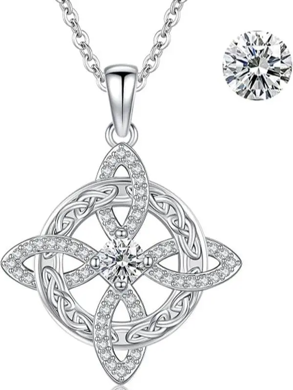 YLNWH Women's Adjustable Choker Necklace - Hecate Goddess Witches Knot Bling Pendant with Celtic Knot, Artificial Gemstone, Tetragrammaton Protection Amulet, Exquisite Chain Jewelry, Crystal Necklace, Accessories for Women