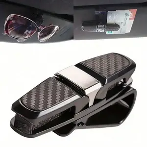 Car Glasses Holder, Rotatable Sun Visor Sunglasses Clip, Universal Eyeglasses Card Ticket Holder, Car Storage Organizer, Car Interior Accessories for Men & Women, Car Organizers