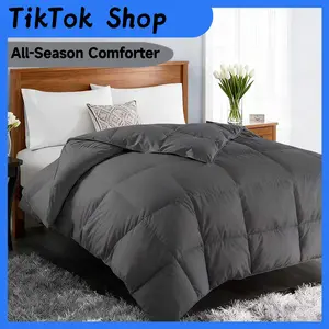 King Alternative Comforter - Quilted Duvet Insert for All Seasons, Soft Lightweight with Corner Tabs, Summer Winter Warm Bedding, Black