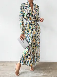Summer Random  Printed Long Sleeve Dress