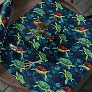 Sea Turtle Wrapping Paper: Kids Birthday, Christmas, Ocean Theme